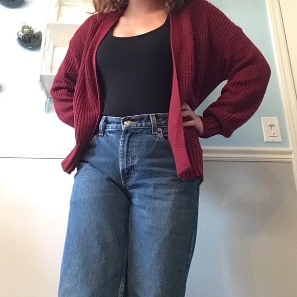 maroon cardigan - Picture 2 of 3